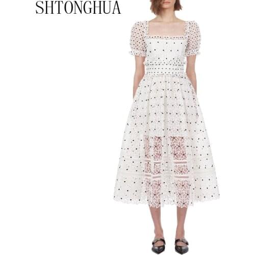 SHTONGHUA Summer Polka Dot Dresses