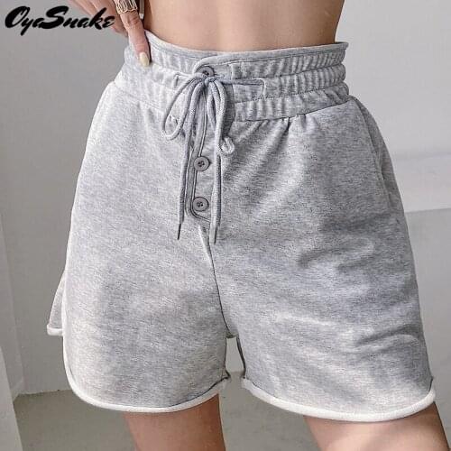 Oyasnake Sports Shorts 2021 Hot Womens Ladies Button Lace Up Sashes Elastic Waist Pocket Solid Casual Uderwears Loose Pants