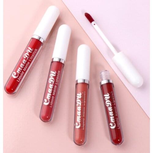 CmaaDu Long Lasting Moisturizing Lip Gloss Lipstick Easy to Wear Beauty Makeup 18 Color Matte Non-stick Cup Waterproof Lipstick
