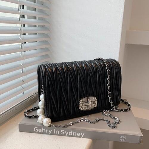 2021 Fashion Shoulder Bags Womens Small Square Bag High Quality Pu Leather Quilted Handbag Lady Designer Chain Messenger Bags