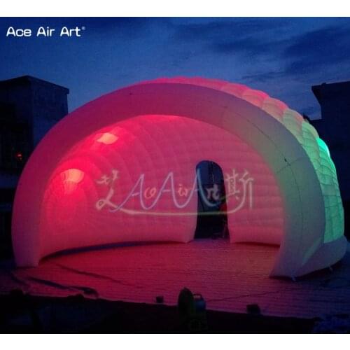 Newly shape led dome inflatable luna model event party tent Dj booth shelter balloon with 10w lights and free blower