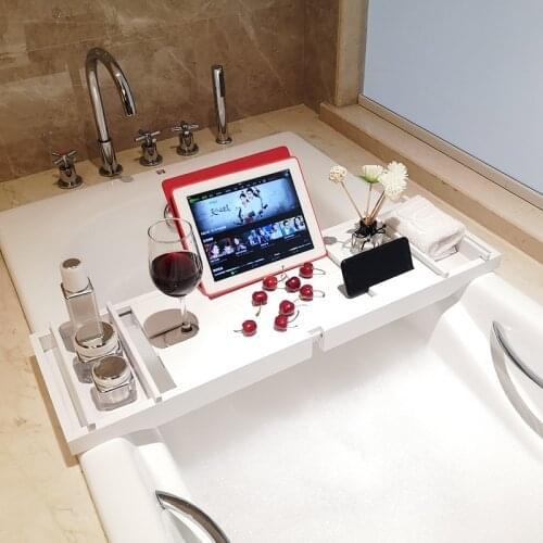 Bathtub Tray Telescopic Bathtub Tray Multifunctional Flat Bracket Bathtub Trays