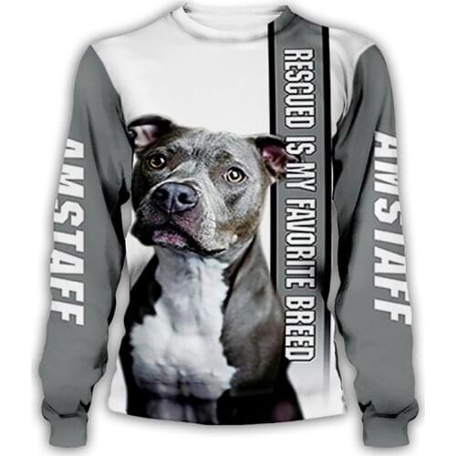 CLOOCL 3D Dog Printed Sweatshirts Staffordshire Bull Terrier Streewear Pet DIY Personalized Customize Pullover Tops Men Clothing
