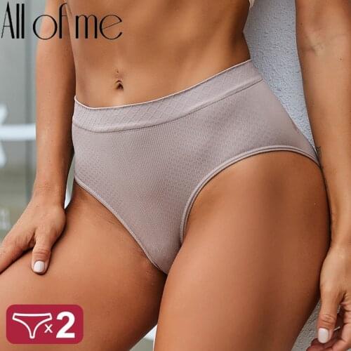 2PCS/Set High Waist Women Panties Underwear Bodyshaper Woman Lingerie Solid Colors Sexy Female Undepants Briefs Shape Wear M-2XL