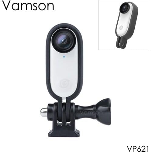 Vamson for Insta360 Go 2 Black Protective Cover Frame Case 1/4 Thread Stabilizer Adapter for Insta 360 Go 2 Accessories VP621