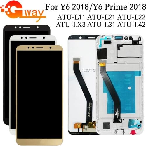 5.7" For Huawei Y6 2018 LCD Display+Touch Screen ATU L11 L21 L22 LX1 LX3 L31 L42 For Huawei Y6 Prime 2018 LCD Screen With Frame