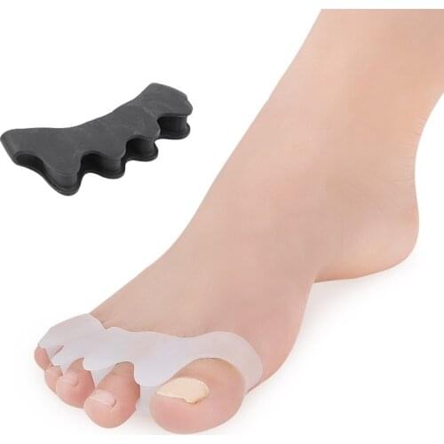 1Pair Medical Silica Gel Hallux Valgus Corrector Five Toe Separators Bunion Correctors Foot Finger Splitter Thumb Spacer