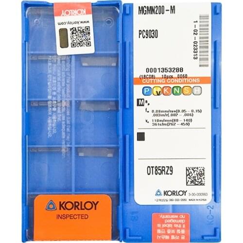 MGMN200-M PC9030 100% KORLOY Original carbide insert with the best quality 10pcs/lot free shipping
