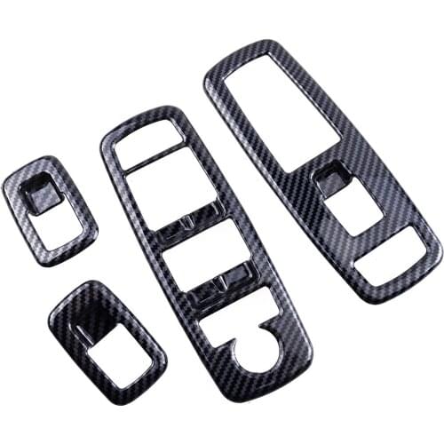 4Pcs/Set Car Carbon Fiber Style Window Lift Switch Panel Cover Trim Bezel Fit For Dodge Charger 2014-2019 2013 2012 2011 LHD