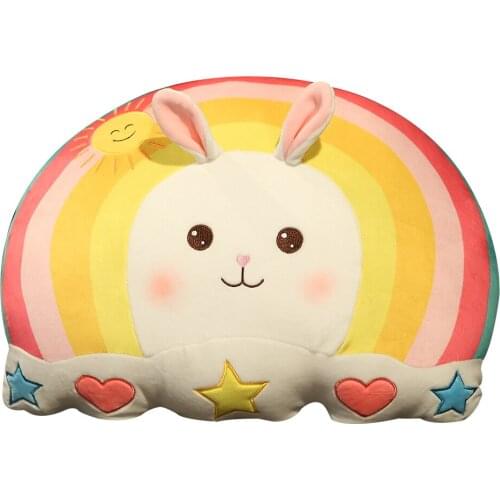 45*35cm Rainbow Animal Shaped Plush Semi-circul Throw Pillow Waist Back Cushions or Toys For Kids Home Sofa Bed Decoration