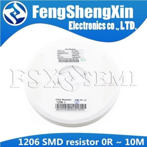 5000pcs/lot 1206 SMD resistor 5% 0R ~ 10M 1/4W 0 1 10 100 150 220 330 ohm 1K 2.2K 10K 100K 0R 1R 10R 100R 150R 220R 330R