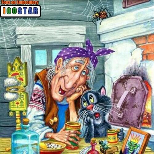 Diamond Painting Cartoon Cross Stitch Full Square Diamond Embroidery Grandma Needlework Rhinestones Mosaic Home Decor