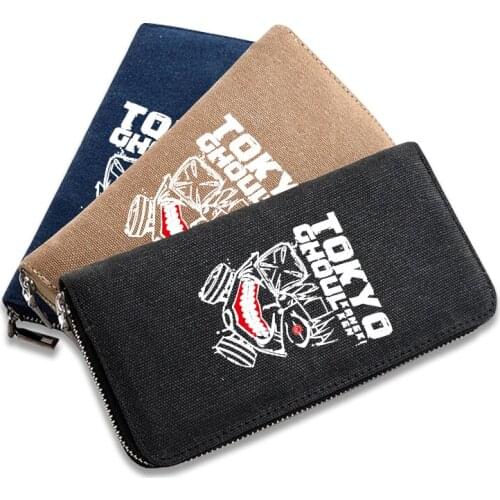 Anime Tokyo Ghoul COSPLAY Anime Canvas Men and Women Large Capacity Multi-card Student Zipper Fashion Wallet