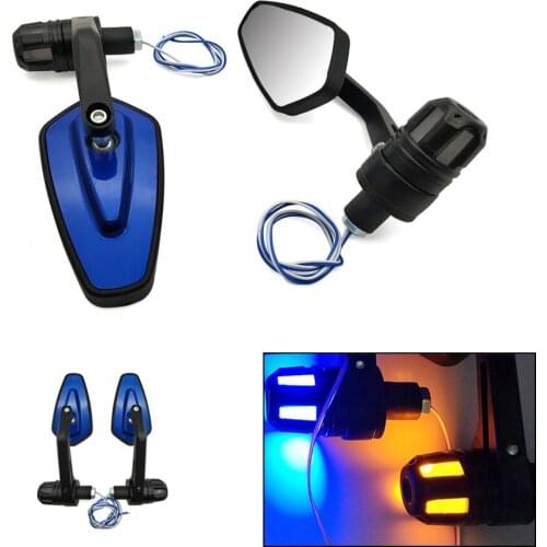 Motorcycle Side Mirror LED Handle Bar End Mirrors Turn Signal light For Yamaha FZ1 FAZER YZF R 3 25 6 600R FZR 600 TRX850 FZR400