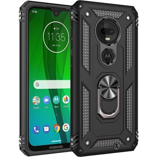 Case for Motorola Moto G7 Plus Armor Rugged Military Shockproof Magnet Holder Ring Case Cover