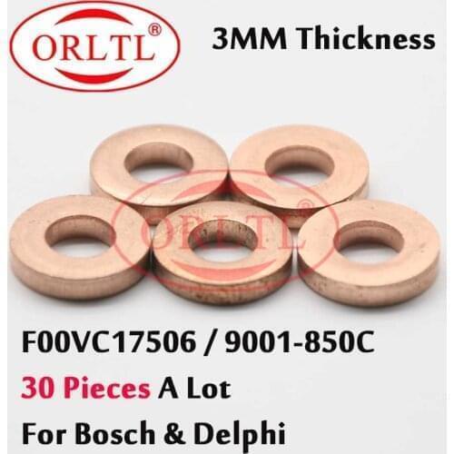 30 PCS 9001850C Diesel Injector Nozzle copper washer 9001-850C injection copper ring thickness 3mm 9001 850C For Delphi