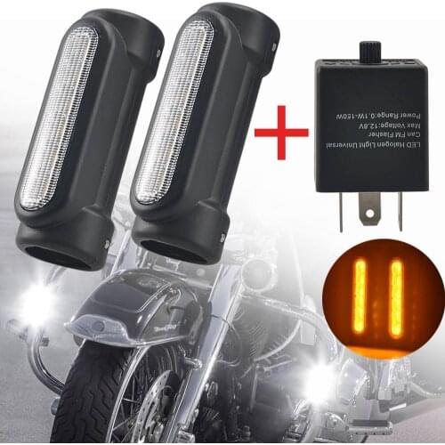 For Harley Touring Victory Motorcycle LED Highway Bar Switchback Driving Turn Signal Light & Adjustable Frequency Flasher Relay