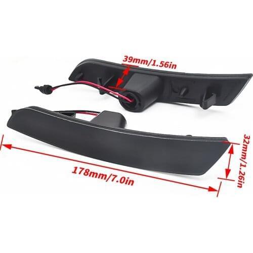 Smoke Lens Amber/Red Full LED Side Marker Light Kit Compatible For 2016-up Gen6 Chevy Camaro, Replace OEM Sidemarker Lamps