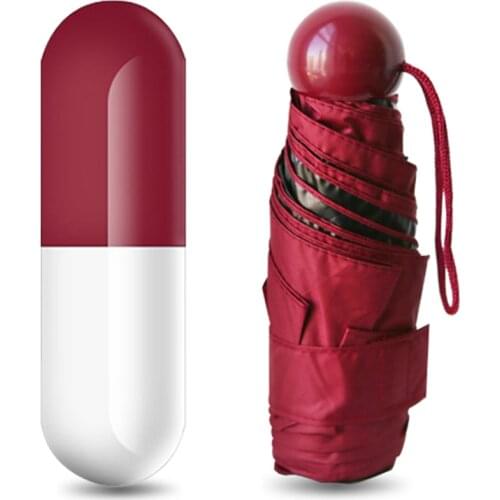 Capsule Umbrella Mini Light Small Pockets Umbrellas Anti-UV Folding Compact EL