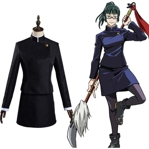 Anime Jujutsu Kaisen Maki Zenin Cosplay Costume Uniform Skirt Outfits Halloween Carnival Suit