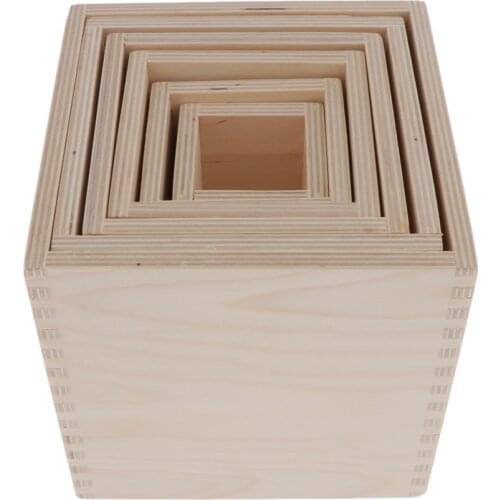 6pcs/set Natural Wooden Stacking Cubes Speed Training Kids Stacking Cups Toys