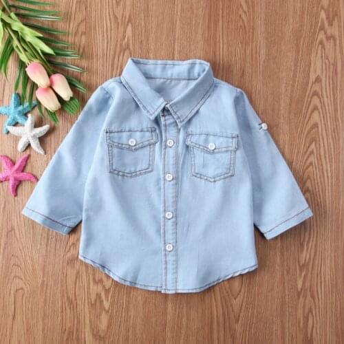 PUDCOCO Fashion Cute Toddler Kids Baby Infant Boys Girls Denim Coat T-shirt Tops Clothes Support wholesale