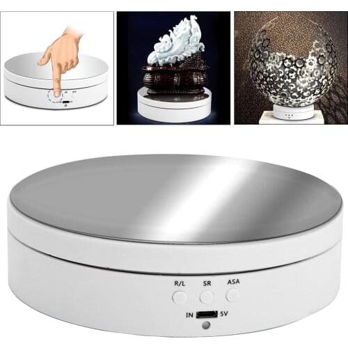 Motorized Rotating Display Stand Electric Turntable Revolving Base 360 Degree 3 Speed 4 Angels or Jewelry Collectible Display