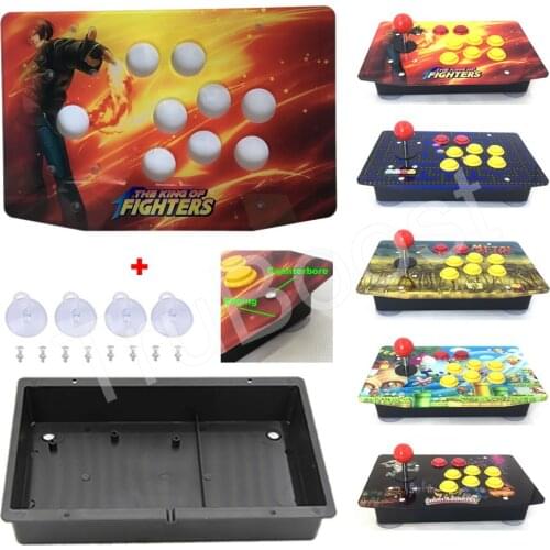 DIY Arcade Joystick Kits Acrylic Multiple Artwork Panel Flat Case Including Suckers Screws Arcade Joystick Replacement Part