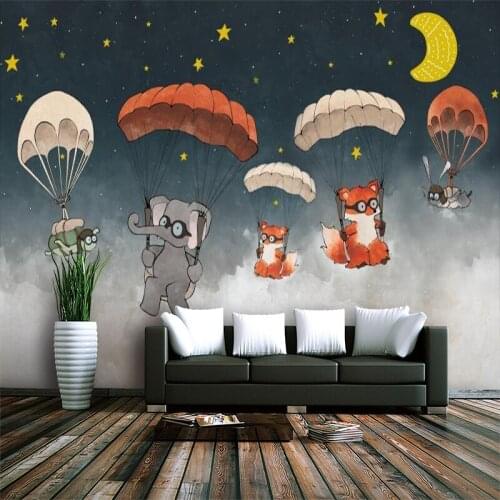 Custom Mural Wallpaper Cartoon Star Animal Children Room Background Wall Painting
