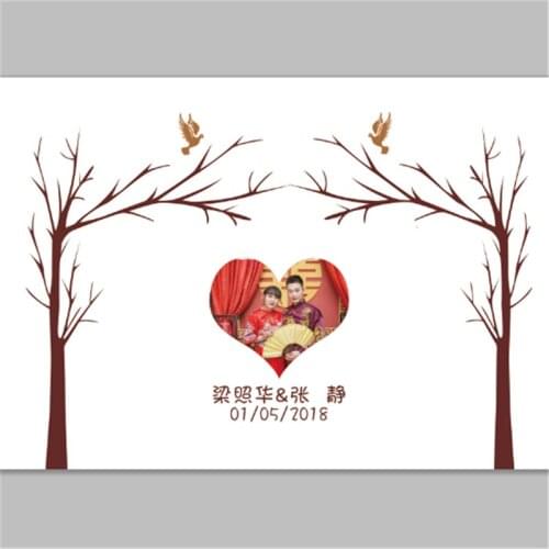 Custom Names And Date Wedding Guestbook For Fingerprint Sign Wedding Decoration Fingerprint Tree Birthday Baptism With Inkpads