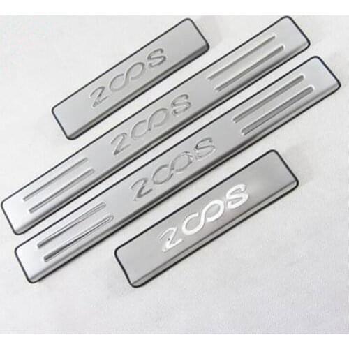 Door Sill Scuff Sill Plate Step Cover Trim Protector Sticker For 2014 -2017 Peugeot 2008