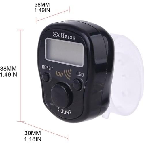 Portable Wrist Digital Electronic Counter with LED Light and Sound Manual Reset Decompression Relaxation Finger Tool