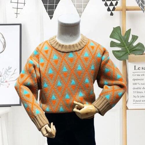 Boys Pullover Sweaters 3- 10 Years Old O-Neck Long Sleeve Children Autumn and Winter Bottoming Shirts Boy and Girl Warm Sweaters