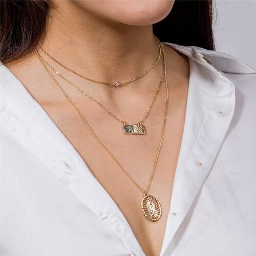 Luxury Graceful Fashion Tag Design Jesus Necklace Gold Color Womens Pendant Party Jewelry Accessories Gifts