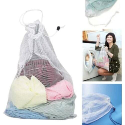 Laundry Mesh Bags Drawstring Net Laundry Saver Mesh Washing Pouch Strong Washing Machine Thicken Net Bag Laundry Bra Aid Pack