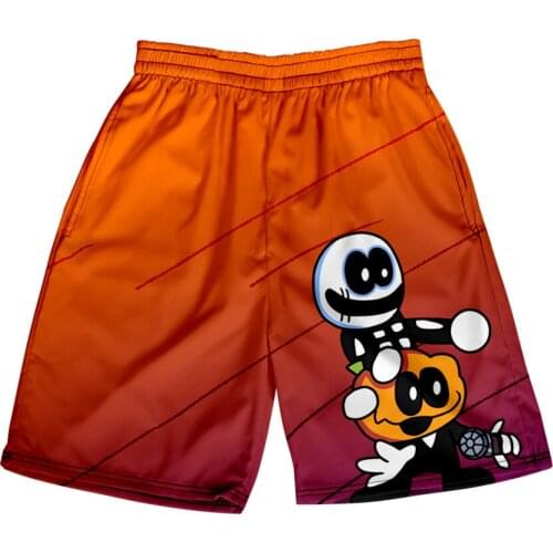 Friday Night Funkin Shorts 3D Summer Holiday Men Boy Elastic Waist Streetwear Shorts Hip hop Punk Youthful Style Beach Shorts
