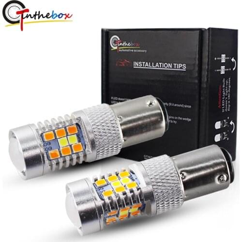 Gtinthebox 1157 LED P21/5W BAY15d LED 28SMD 3030 led White/Amber Switchback Car driving/parking lights and the signal turning