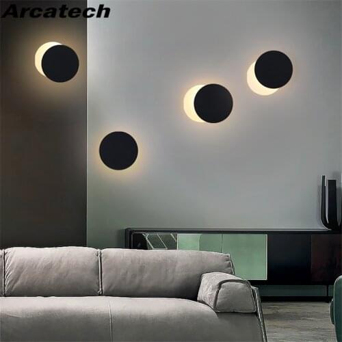 Creative Eclipse Wall Lamps Modern Bedroom Bedside Wall Sconce Stairway Aisle Living Room 5W LED Wall Light Indoor Decor NR-230