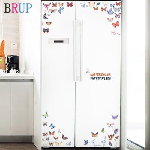 Beautiful Butterflies Fridge Wall Stickers Colorful Butterfly Refrigerator Decoration Art Decorative Vinyls for Walls Waterproof