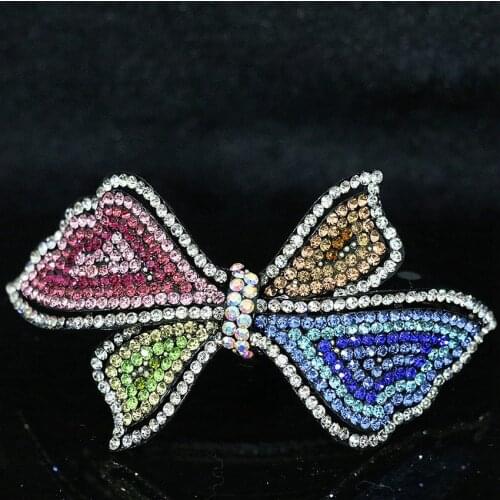 Beauty 15 Shape Bohemia Style Hair Rhinestone Crystal Bow Hairpin for Women Barrette Accessories Hairdress Clips Jewelry B1255