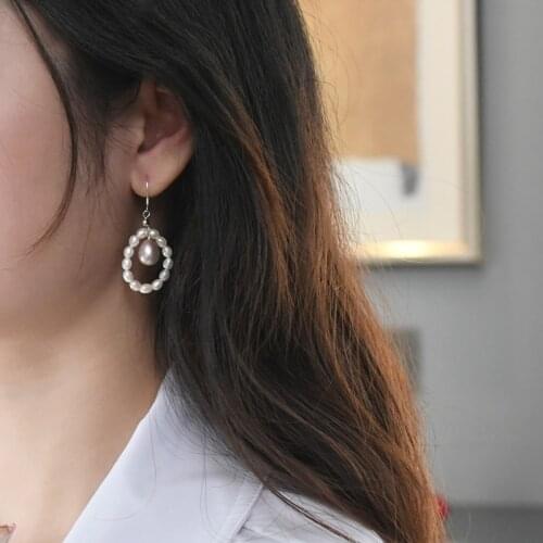 ASHIQI Natural Freshwater Pearl Dorp Earrings 925 Sterling Silver Earrings Dangle For Women Luxury Fine Jewelry