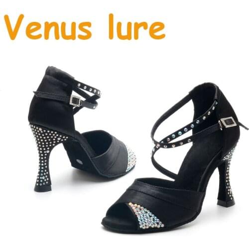 Dance Shoes Brand Party Ballroom Women Latin shoes Black High Quality Female Dancing Wear-resistant sole