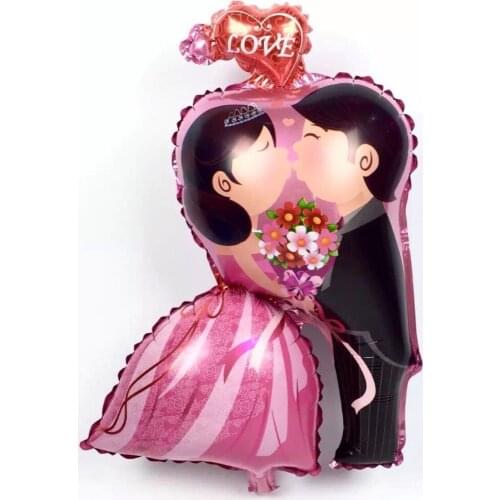 10pcs /lot New Arrival Birde and Groom Kissing Helium Foil Balloons Wedding Anniversary Party Decorations Wedding Suppliers