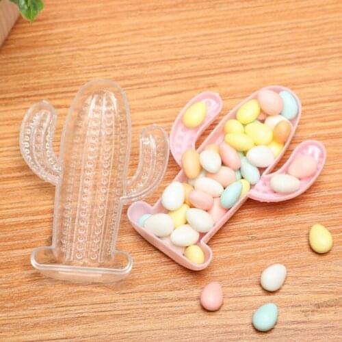 10pcs/lot Cactus Shaped Plastic Candy Box Cute Baby Shower Wedding Favor Birthday Party Anniversary Gift Container