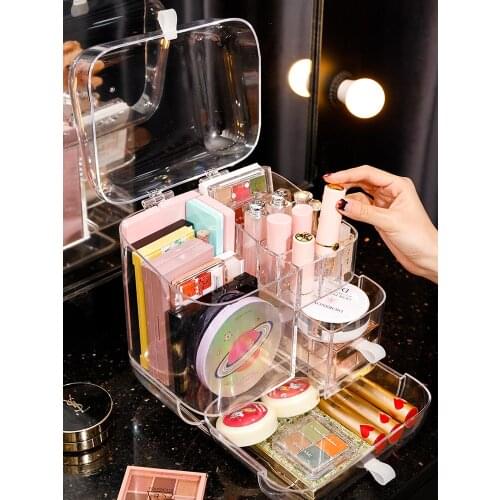 2/3 Layer Plastic Comestic Storage Box Makeup Organizer Brush Storage Box Jewelry Case Sundries Holder Jewelry Organizer Box