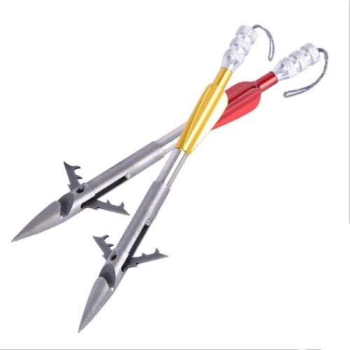 2pcs stainless steel slingshot catapult 140mm fishing darts arrow fish sling bow shooting hunting darts