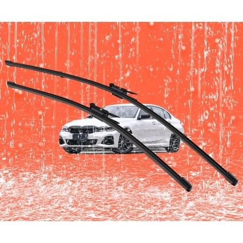 2 pcs Front Windshield Bracketless Wiper Blades Set 24"+18" Fit for BMW 3 series E90 E91 F30 F31 09-12
