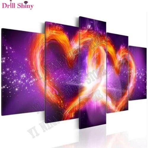5 pcs Red Heart Design,3D DIY Diamond Embroidery,Diamond Painting love,full square drill,Diamond Mosaic,Mosaic pattern