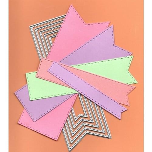 5Pcs/Lot Banners Metal Cutting Die Stencil Template for DIY Embossing Paper Photo Album Cards Making Scrapbooking Dies Cut