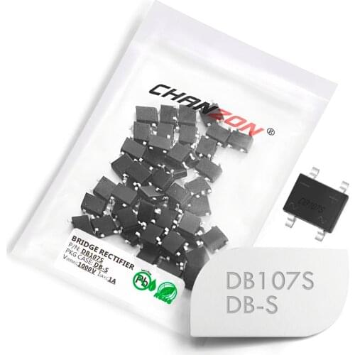 50 Pcs DB107S SMD Bridge Rectifier Diode 1A 1000V DB-S (SOP-4) Single Phase 1 Amp 1000 Volt DB107-S Silicon Diodes